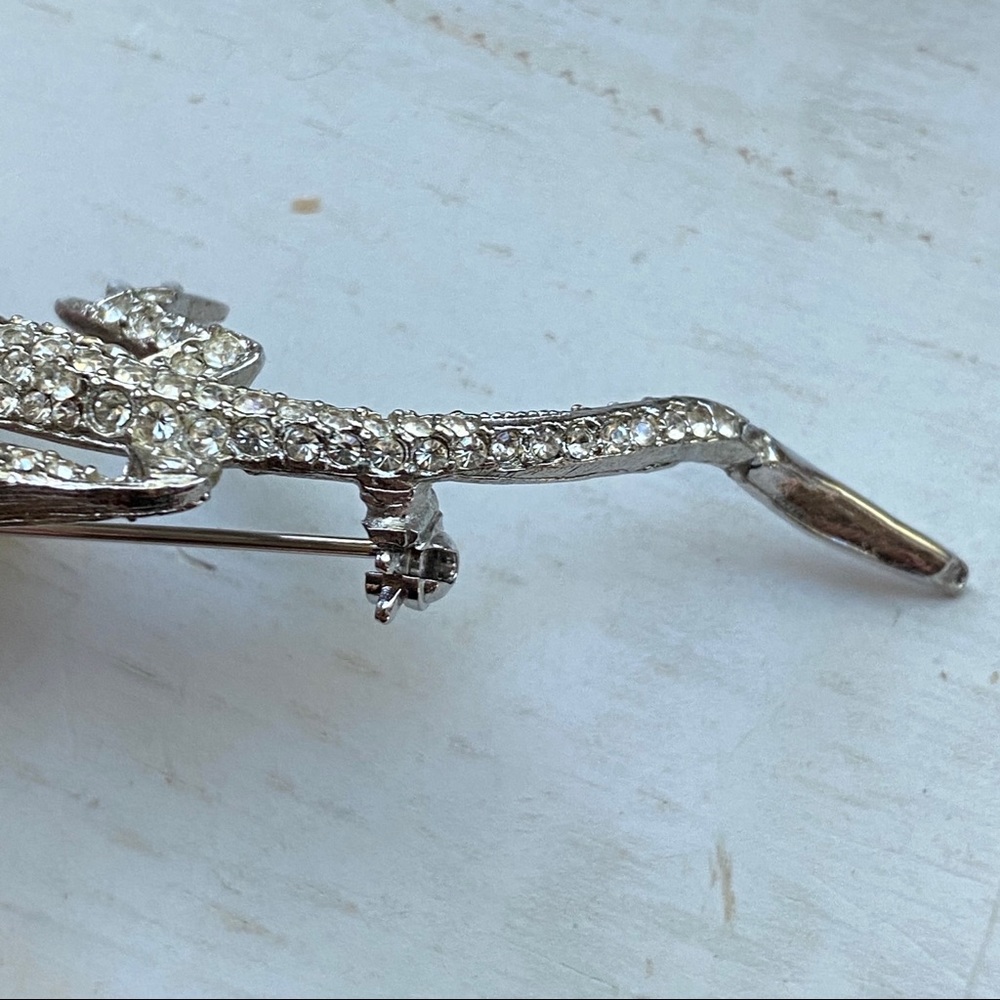Vintage crystal lizard pin - Picture 8 of 12